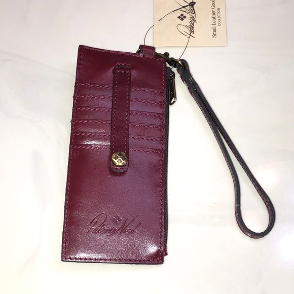 Patricia Nash Alanna Maroon Distressed Vintage Leather Card Wallet NWT & Card - Picture 14 of 16